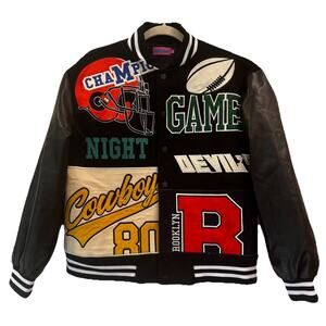 Edikted - Varsity Bomber Jacket - Size S Oversized Fall Design Football -